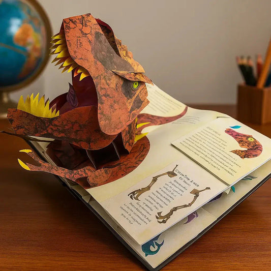 3D Interactive Dinosaur Pop Up Book for Kids