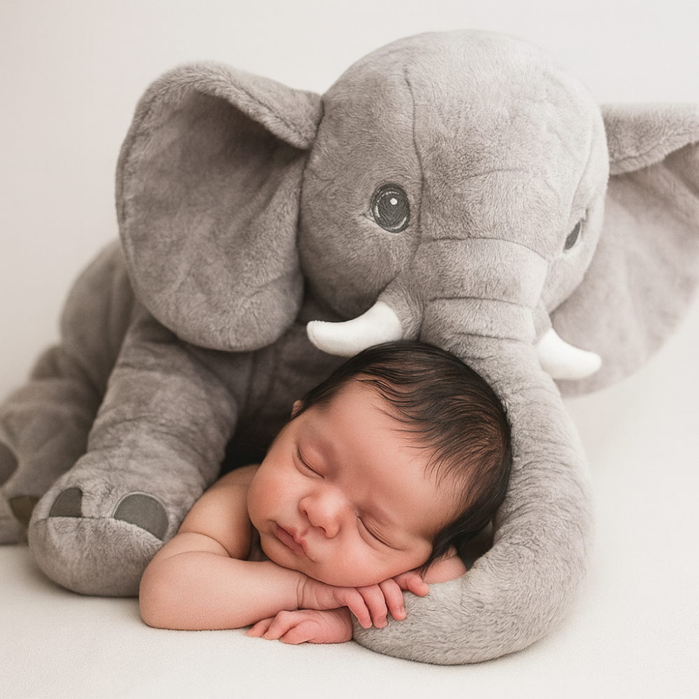 Soft Baby Elephant Cushion Nursery Pillow Gift Set